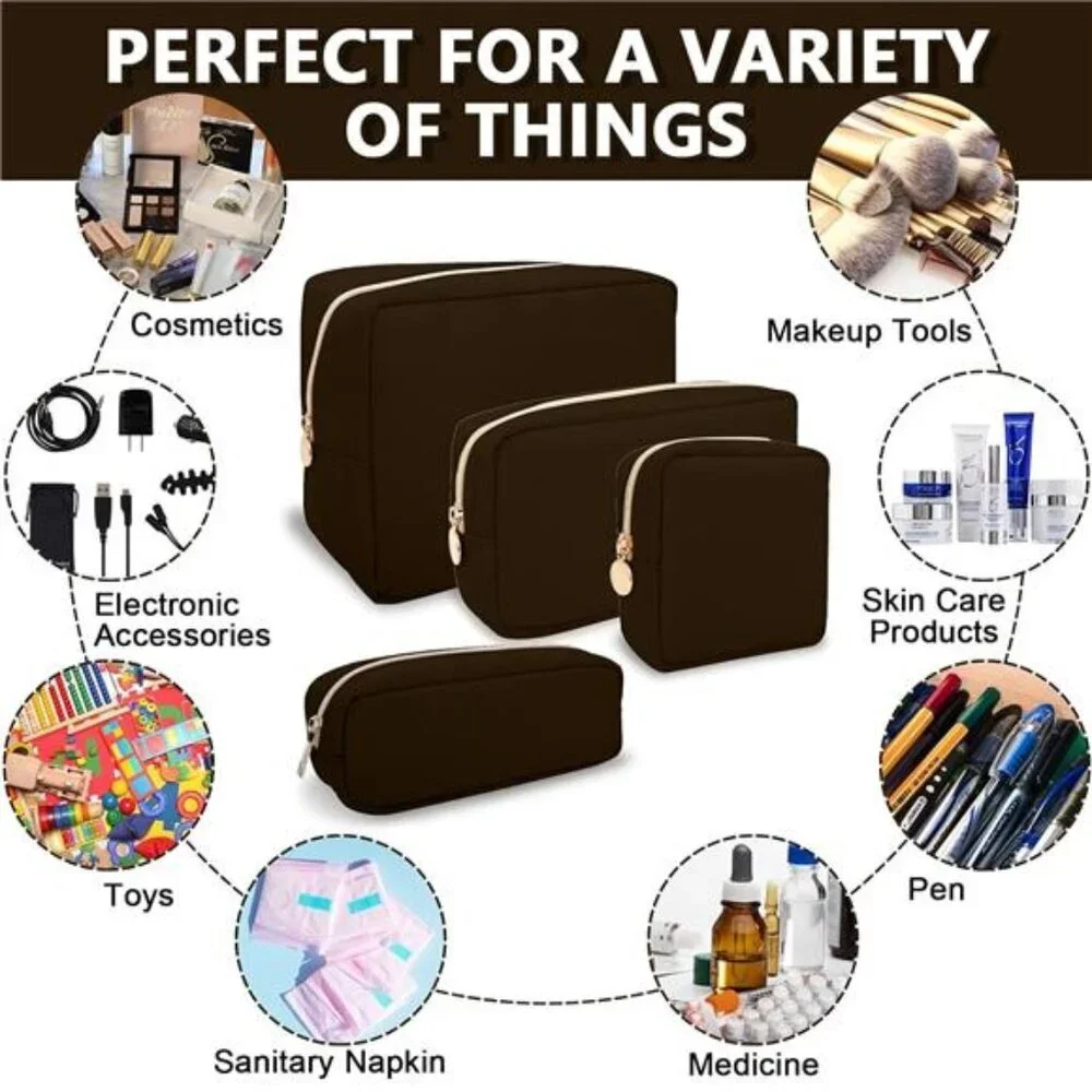 Mini Makeup Bag Cosmetic Pouch Travel Toiletry Organizer Nylon Zipper Purse